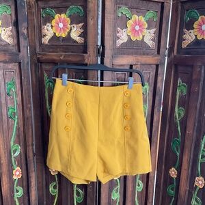 Cute high waisted mustard colored shorts